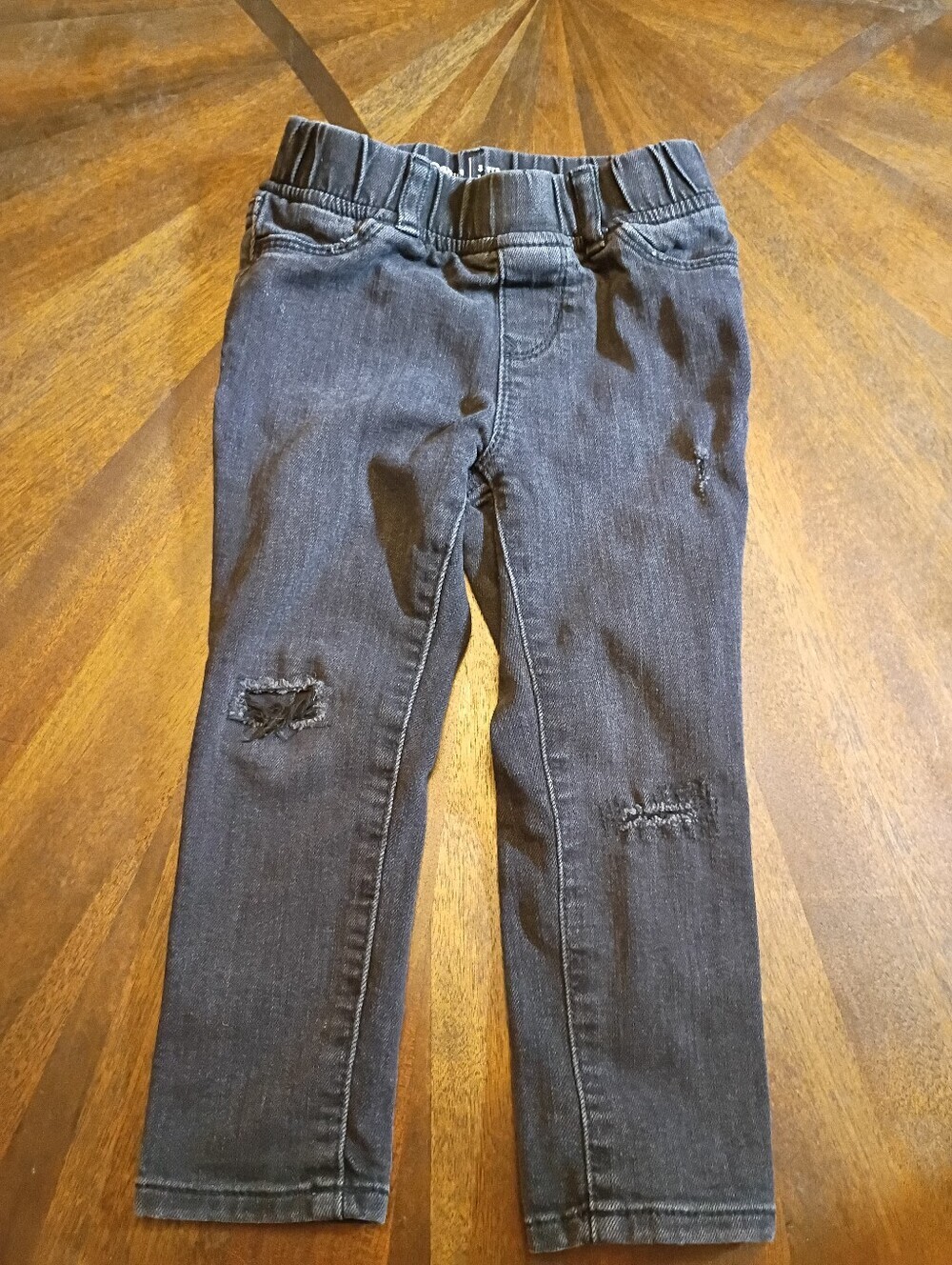 babyGap Toddler Girls Black Distressed Jeggings Jeans Pull-On Stretch Pants S 3y